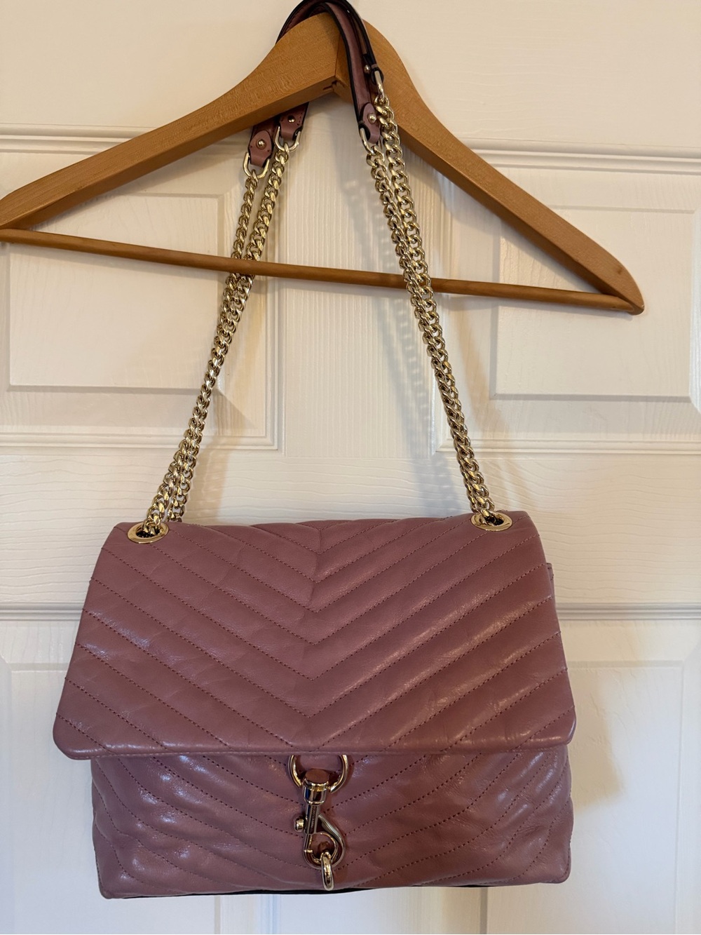 Rebecca Minkoff Edie Flap Shoulder Bag - Quilted Leather Pink/Mink